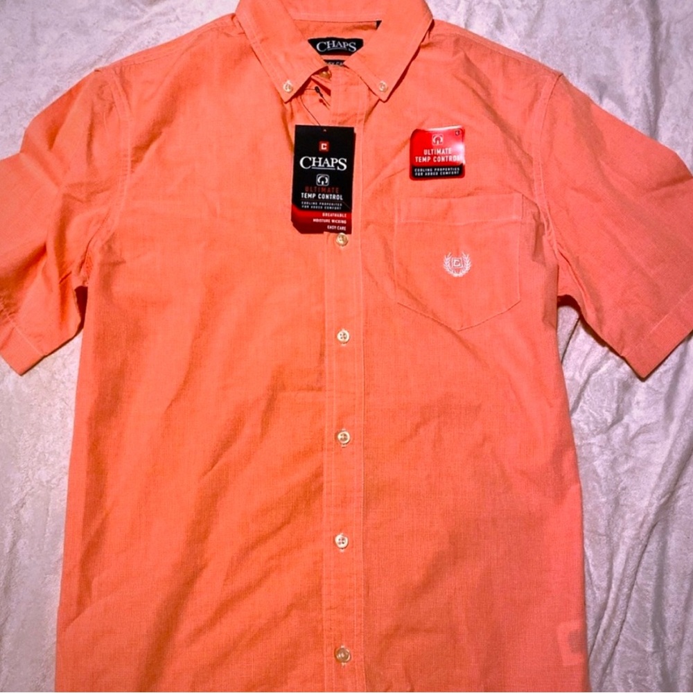 New Men’s Small Chaps Ultimate Temp Control Button Down Short Sleeve Shirt